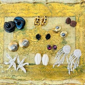 LOT (10) Vintage Clip-On Earrings